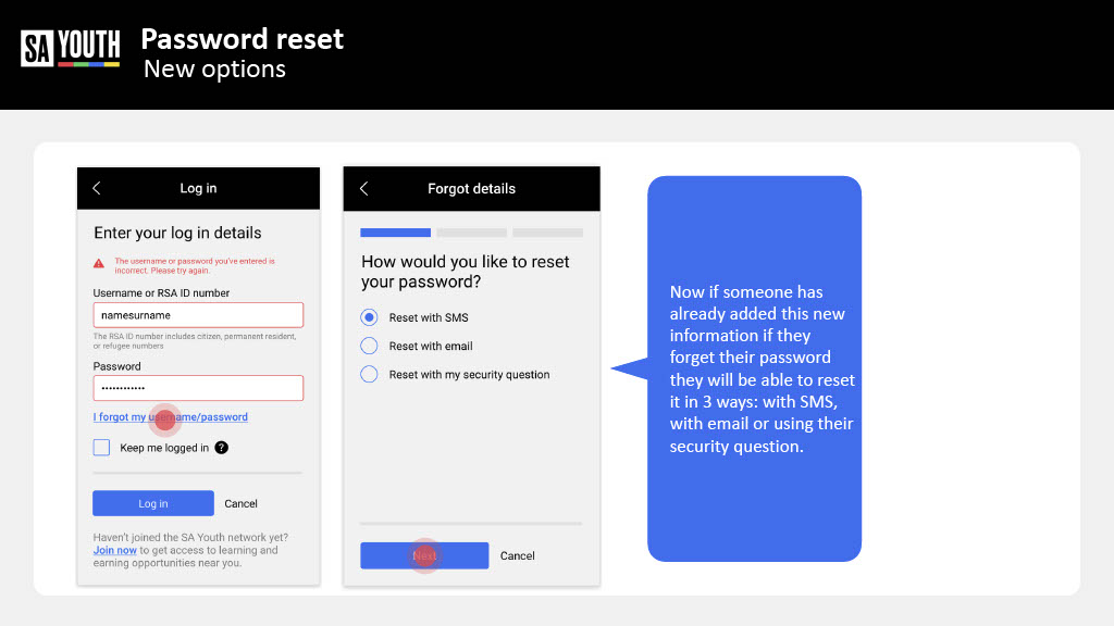 Resetting your own Password on Sayouth Mobi Site