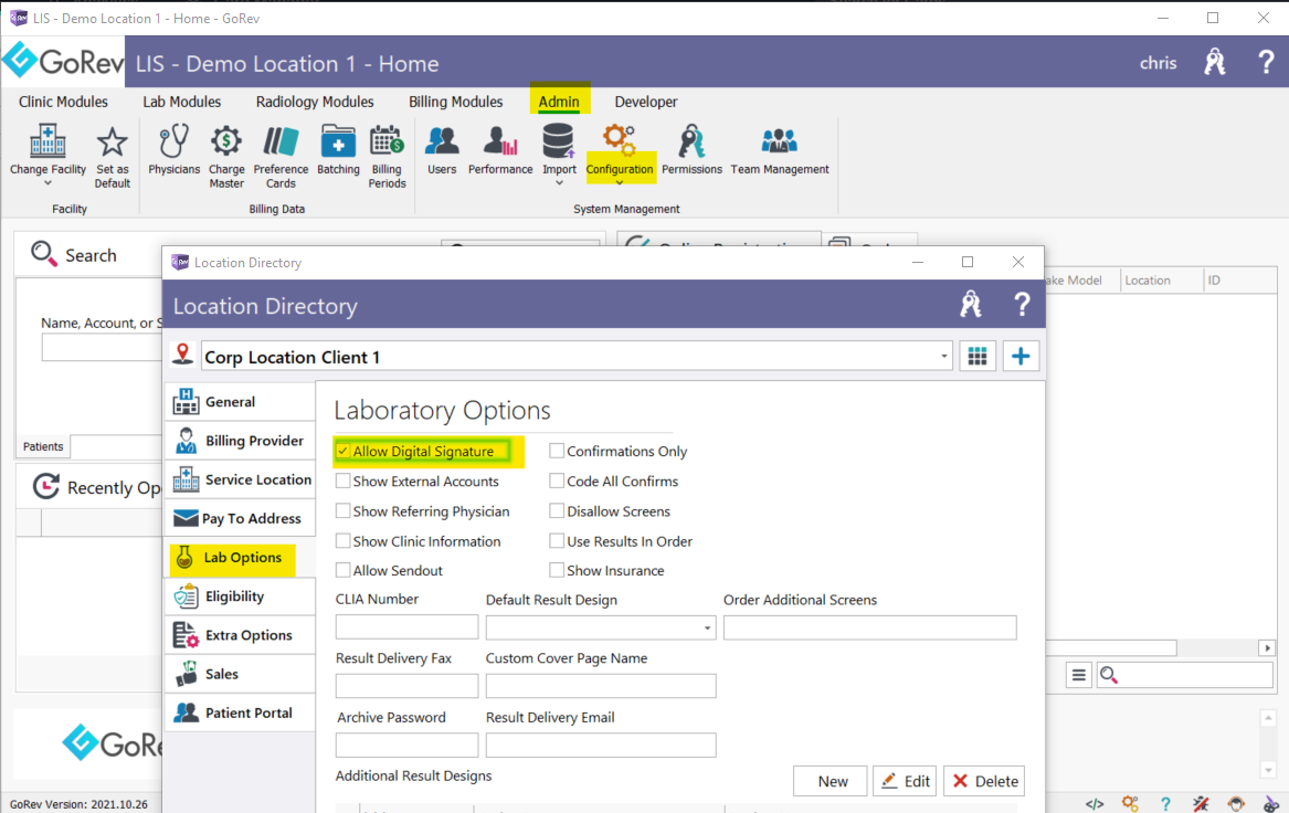 Basic Lab Order now shows actual ordering physician as the digitally