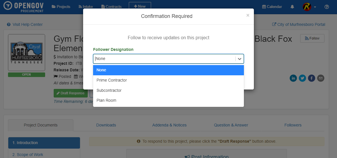 Following a Project