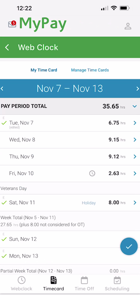 New MyPay my time card.png