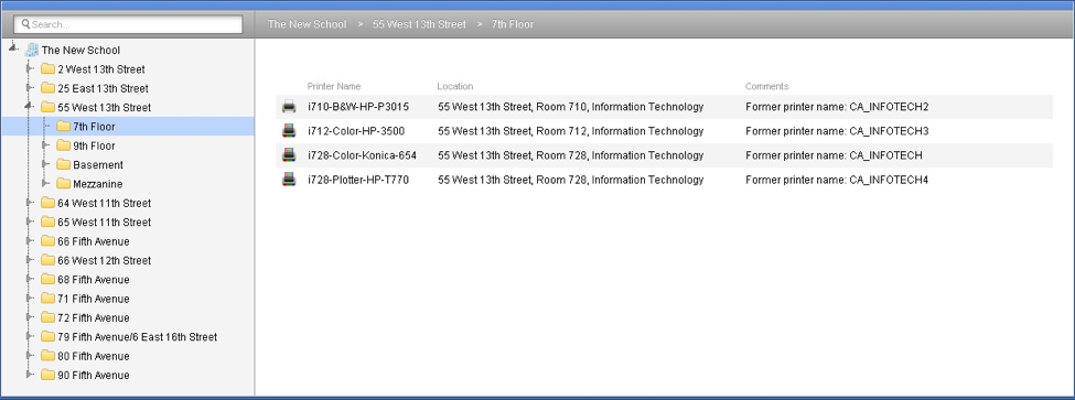 screenshot showing the location of printing folders.