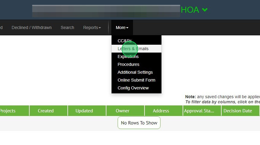 Screenshot of: Click 