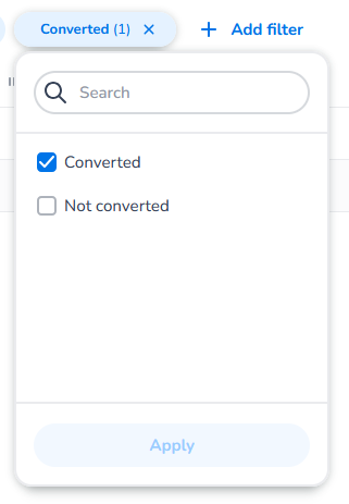 The Converted filter in Message Log helps searching for the converted or non-converted messages