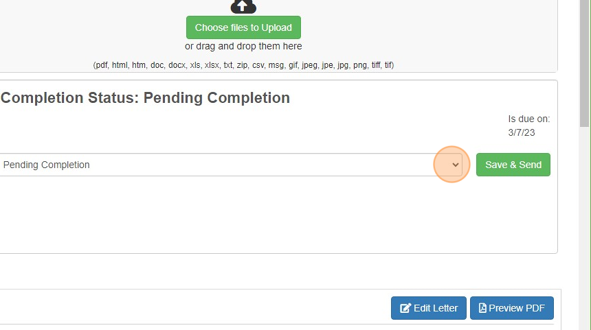 Screenshot of: The projects will be here unless the status of the project change, change it click this dropdown.