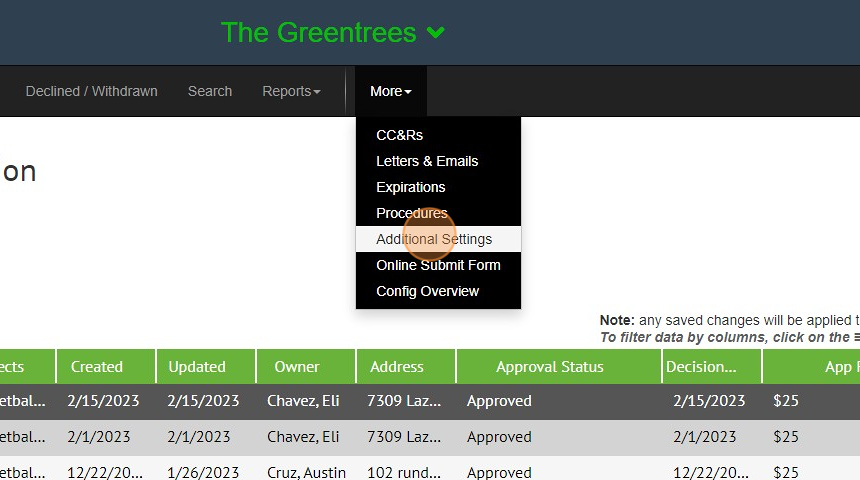 Screenshot of: Click 