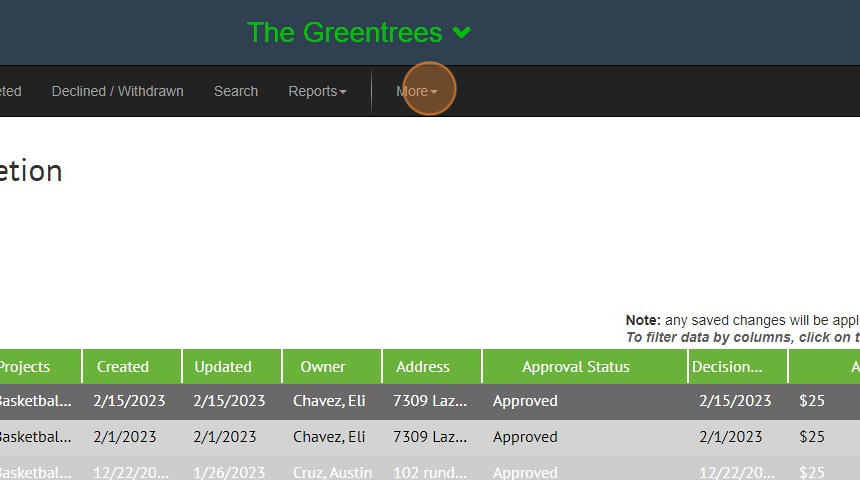 Screenshot of: To change the number of days for completion, Click 