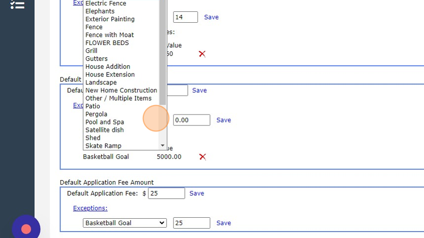 Screenshot of: Click this dropdown, and select the project type. 