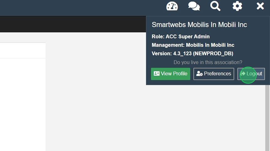 Screenshot of: You can either log out or refresh the page to see changes.
