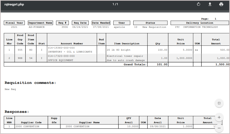 Print Req - Screen Overview | Guru