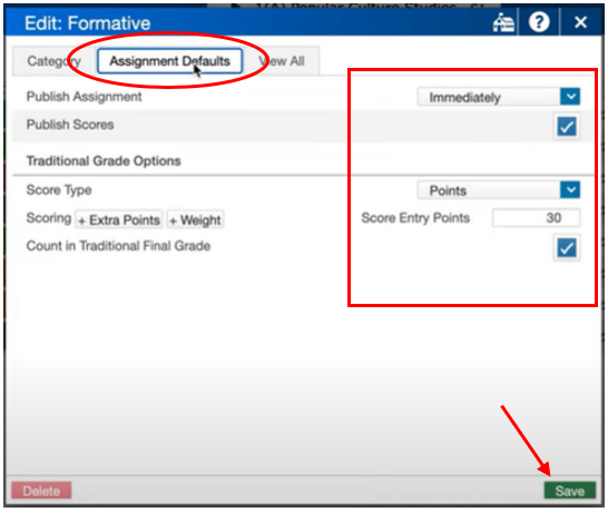 delete assignment powerteacher pro