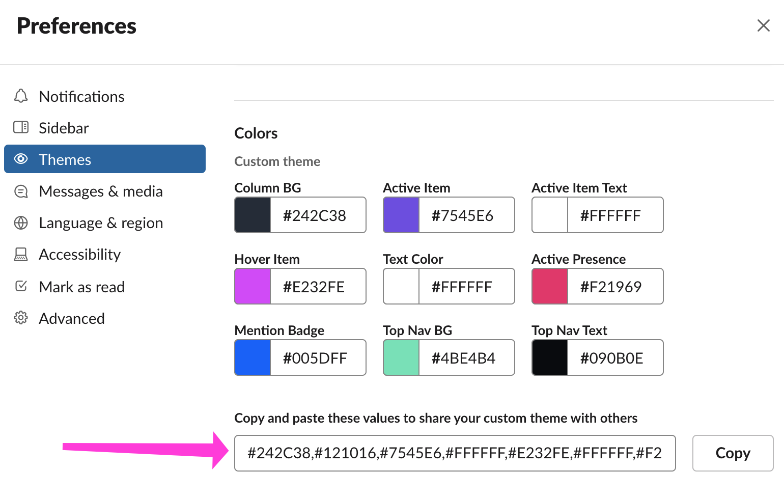 Template: Using the Company Slack Theme Guru