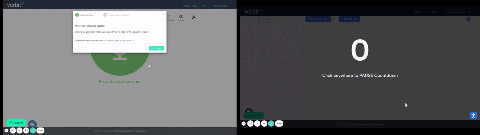 gif - Verbitext Solution Demo (shows both Speaker and Attendee Pages).gif