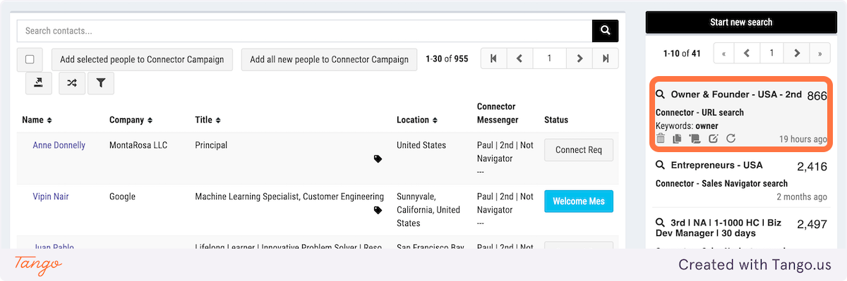 Be sure the search you have refreshed is selected