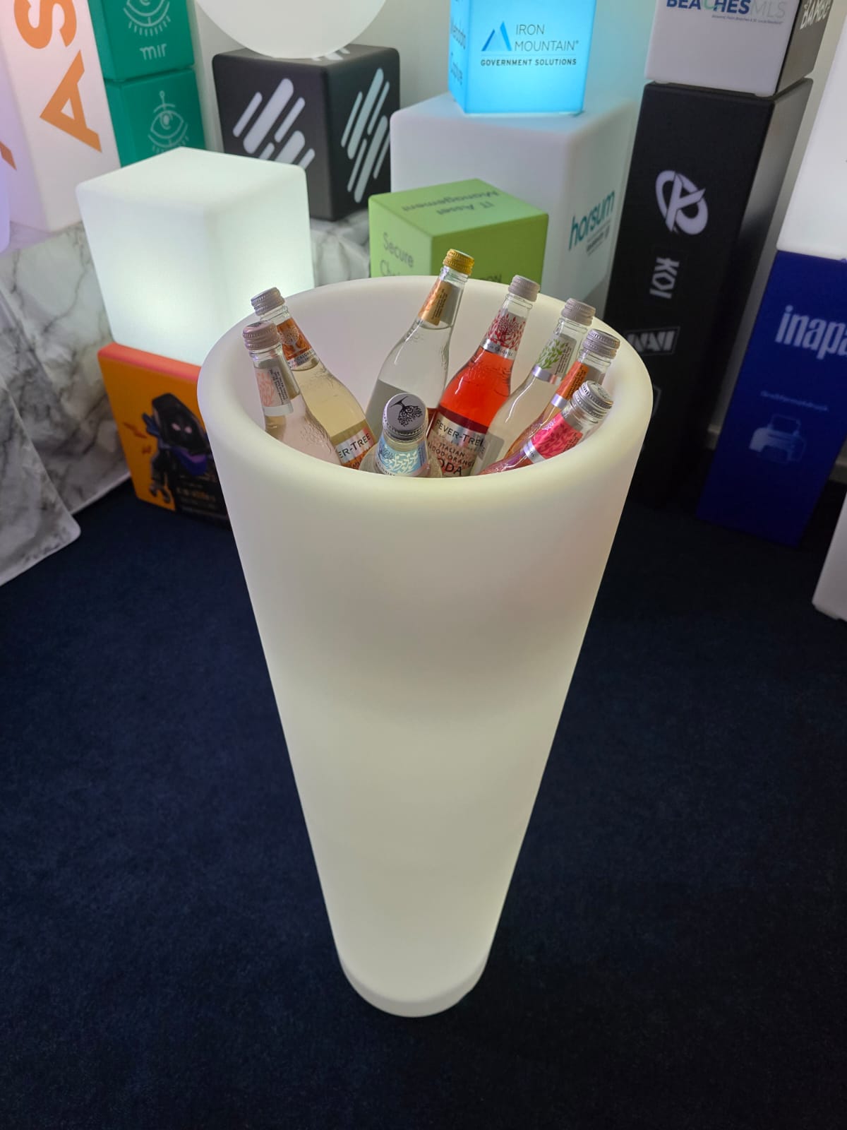 Tall round ice bucket - White (with bottles).jpg