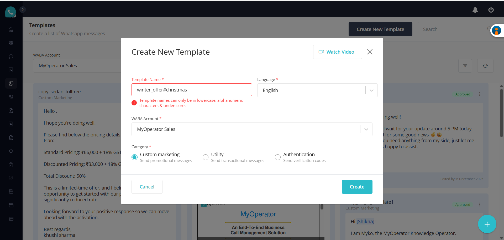 Image for Template Name Instructions