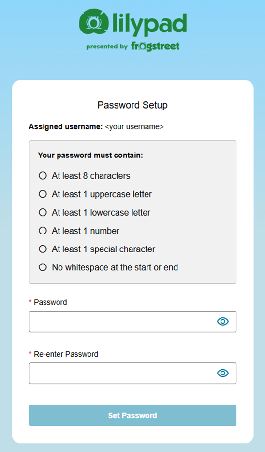 Lilypad: New Account Activation Guide